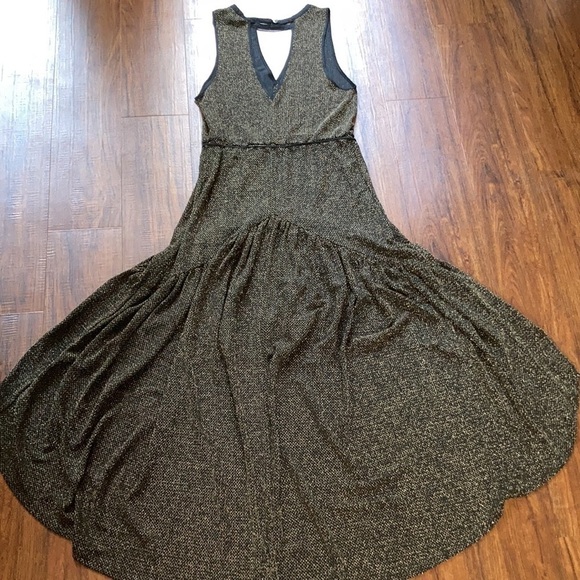 NWT Urban outfitters Ecoté high low gold shimmer dress size medium - Picture 10 of 11